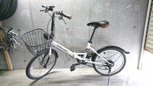 折りたたみ自転車中古 Volkswagen 外装6段変速 カゴ付き タイヤ20インチ