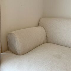 【値下げ】HUKLA/フクラ ソファ 定価約30万 ファブリック（布製：白、ベージュ、アイボリー）２人掛け 愛知県春日井市 名古屋市（美品）