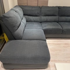 ニトリ コーナーソファ 布張りカウチソファ (ウォール3KD LC GY)