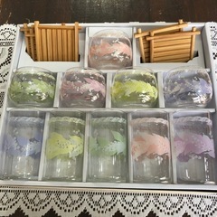 【ネット決済】未使用品　冷茶　グラス　2タイプ　セット　お買得‼...