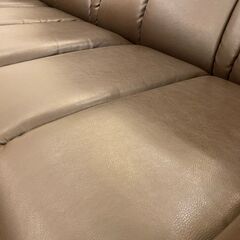 宇都宮でオシャレな家具を探すなら『オトワリバース！』富士ファニチア FUJI FURNITURE ソファ 3シーター 3人掛け ブラウン オットマン付き 中古品