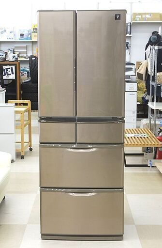 札幌市/清田区 SHARP/シャープ ノンフロン冷凍冷蔵庫 SJ-XF44X-T プレミアブラウン 2013年製 6ドア 全定格内容積440L 動作確認済