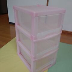 【ネット決済】＊ピンクの３段ラック＊33.5×41×63