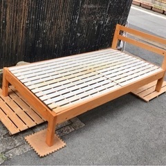 天然木製すのこベッド　シングル