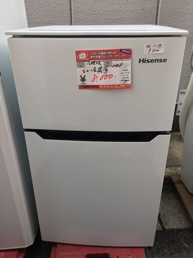 ☆中古 激安！！￥8,000！！Hisense　93㍑2ドア冷蔵庫　家電　2018年製　HR-B95A型　幅48cmｘ奥行55cmｘ高さ86cm　【BD006】