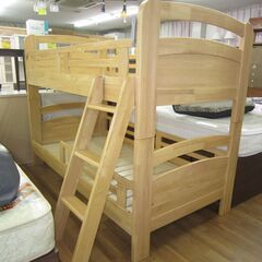 R369 天然木 二段ベッド、幅103cm 美品