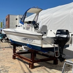 スズキ シージョイ 21 山口県発スズキ4サイクル50PS 202アワーと少ない！船底塗装済みHE-8S魚探、オートエースマリン