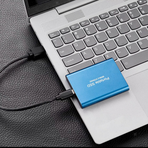 送料無料】ポータブルSSDドライブ 大容量4TB USB3.0 Type-C ブルー