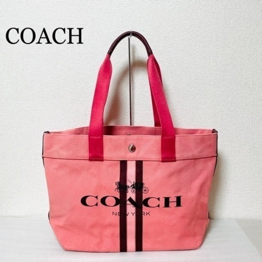 COACH コーチ ストライプ柄 トートバッグ