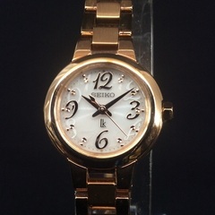 SEIKO セイコー LUKIA ルキア ピンク文字盤 レディースクォーツ ソーラー腕時計 2017年製造 V117 0DH0