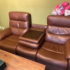 本革電動ソファー  7人掛け 