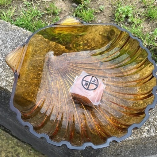 昭和のアンバーガラスの器