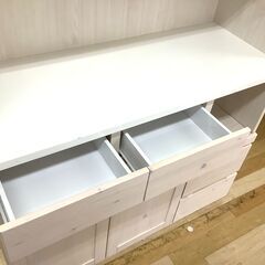 レンジボード 3枚扉 ベージュ 【トレファク岸和田店】