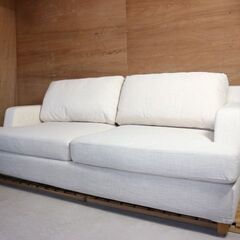 配送料込 モデルルーム展示品】美品 3人掛けソファ FUJIEI SUJO 180 SOFA 藤栄 スージョ クリームホワイト 白 モダン