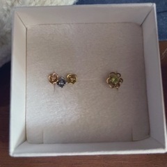 K18 ペリドット SV ビンテージピアス K18 ペリドット SV ビンテージピアス