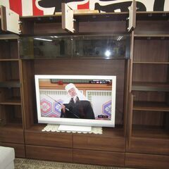 R076 高級 PAMOUNA 壁面テレビボード、壁面収納 SWシリーズ 全幅240cm ～６５㌅