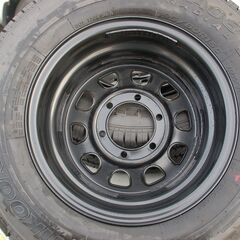 DAYTONA ‘s デイトナズブラック 15in.X6.5J 6H-139.7 +40スチール＆タイヤ195/80R15 HANKOOK RA08 107/105L 中古 4本SET