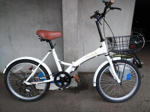 札幌市内配達無料！中古20インチ折り畳み自転車ホワイト。