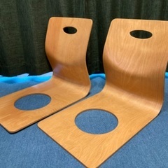 木製　座椅子　二脚