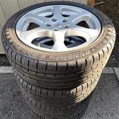 ◆DUNLOP ダンロップ 夏タイヤ 日産純正アルミホイール 4本セット 215/50R17 95V 17年製 6~7山 5穴◆