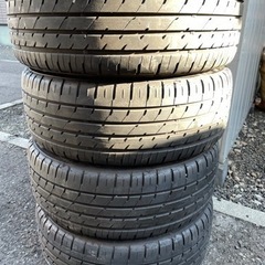 ◆DUNLOP ダンロップ 夏タイヤ 日産純正アルミホイール 4本セット 215/50R17 95V 17年製 6~7山 5穴◆