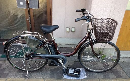 [YAMAHA]PAS Natura 26吋電動アシスト自転車 8.7Ahバッテリー+充電器+スペアキー3本付き(ブラウン)
