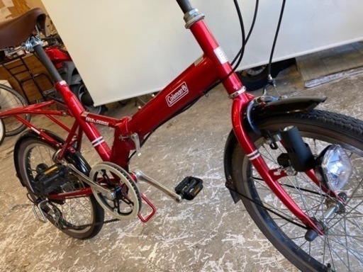 キャリア付き】6段変速 20インチ 折りたたみ自転車 レッド