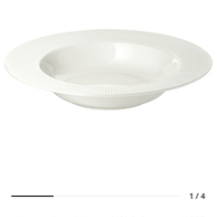 IKEA 新品ホワイト24cm深皿4枚セット