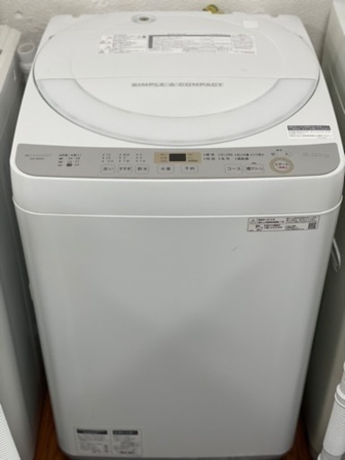 送料・設置込み 洗濯機 6kg SHARP 2019年