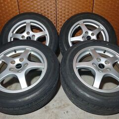  ENKEI製 日産アルミホイール 16×6.5J 5/114.3 ブリヂストン NEXTRY 205/60/R16 92H♪