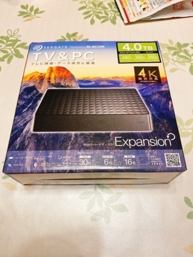 美品エレコム　外付けハードディスク4TB