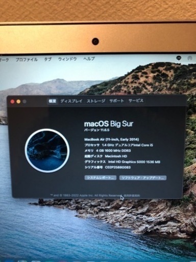 Mac Macbook Air 2014 BIG SUR