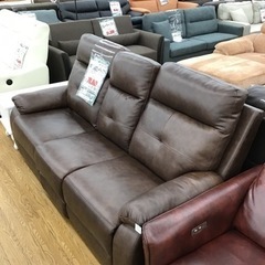 KP-23【ご来店頂ける方限定】本革　両側電動3シーターソファ　ブラウン