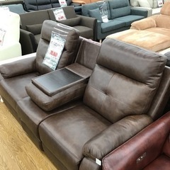 KP-23【ご来店頂ける方限定】本革　両側電動3シーターソファ　ブラウン