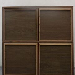 無印良品 スタッキングシェルフ 2×2 ウォールナット チェスト4つセット 