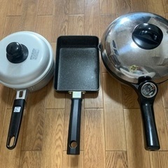 調理器具セット(卵焼き用フライパン・片手鍋・揚げ物用鍋)