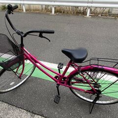 自転車　軽快車　通勤　通学　ピンク色♪