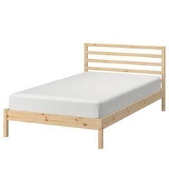 【ネット決済】IKEA木製シングルベッド　　マットレス付き
