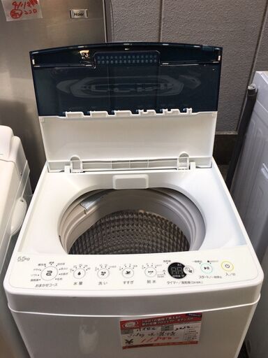 ☆中古 激安！！￥11,800！！Haier　5.5kg洗濯機　家電　2020年製　JW-C55D型　幅53cmｘ奥行50cmｘ高さ89cm　【BD028】 − 大阪府