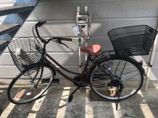 新車　26型シマノ6段変速機付き自転車　ブラウン