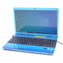中古良品 青色 ノートパソコン SONY VPCEB29FJ 新品SSD搭載 Wi-Fi有