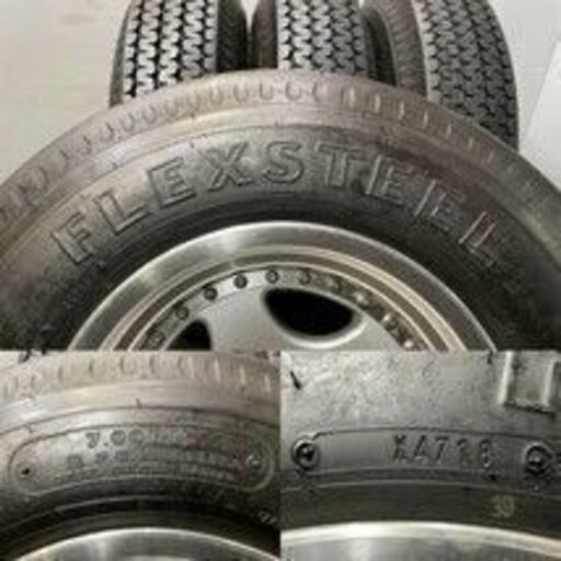 タイヤ走行短め【GOODYEAR FLEXSTEEL 7.00R15 8PR】夏タイヤ【P.T.H 15インチ 7J6HPCD139.7-13】2018年製 ランクル40等　(VTD568)クレジットカード QRコード決済可能