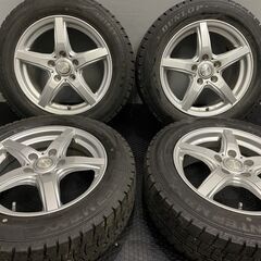 【DUNLOP WM02 205/60R16】スタッドレス【VIOLENTO 16インチ 6.5J5HPCD114.3+48】バリ溝 ヴォクシー ノア等　(MTA296) クレジットカード QRコード決済可能