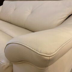 宇都宮でオシャレな家具を探すなら『オトワリバース！』美品 使用期間1カ月 馬場家具 本革 ソファ 3シーター 3人掛け オフホワイト 中古品