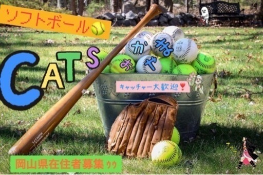 岡山県内ソフトボールチームcatsキャッツ 投手 外野手 ショート１名ずつ募集 Yu Ha 上の町のスポーツのメンバー募集 無料掲載の掲示板 ジモティー