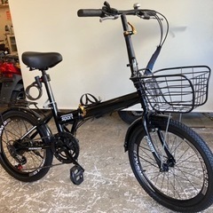 【未使用車】7段変速　20インチ折りたたみ自転車　ブラック 未使用車】7段変速 20インチ折りたたみ自転車 ブラック