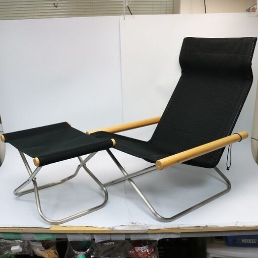 101) 【希少・美品】 ニーチェア NY CHAIR X＝Mチェア バネックス banex 川島織物 オットマン付