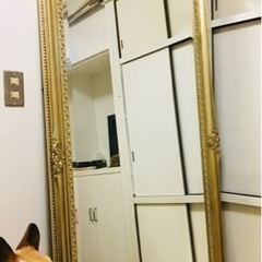 特大 ミラー 鏡 姿見 レトロ ビンテージ アンティーク