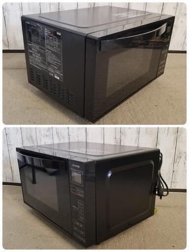 【極上品】電子レンジ 18L 縦開き扉 フラットテーブル ブラック IMB-FV1801