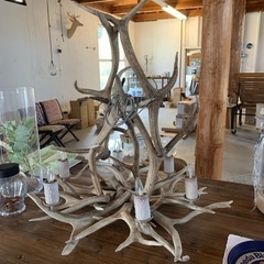 シカ角　インテリア照明　シャンデリア　ヴィンテージ